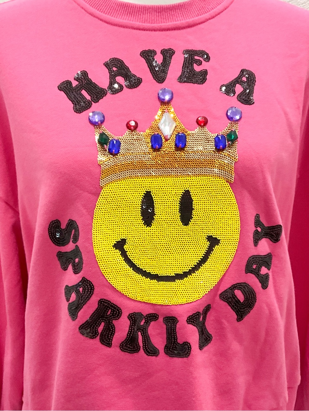 QUEEN OF SPARKLES Have A Nice Day Sweatshirt Size XS - Picture 6 of 8